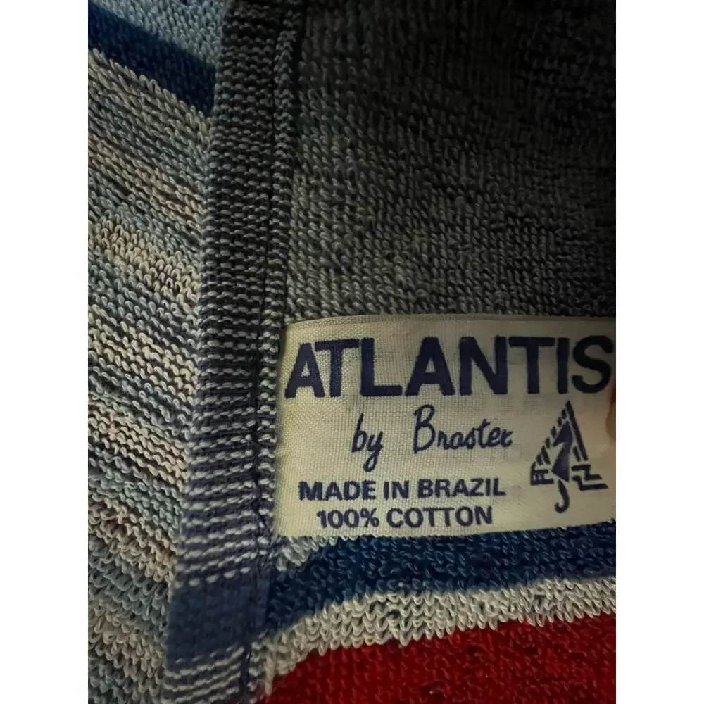 Vintage Atlantis Brastex Towel Sunset Sailboats Made in Brazil 100% Cotton NEW